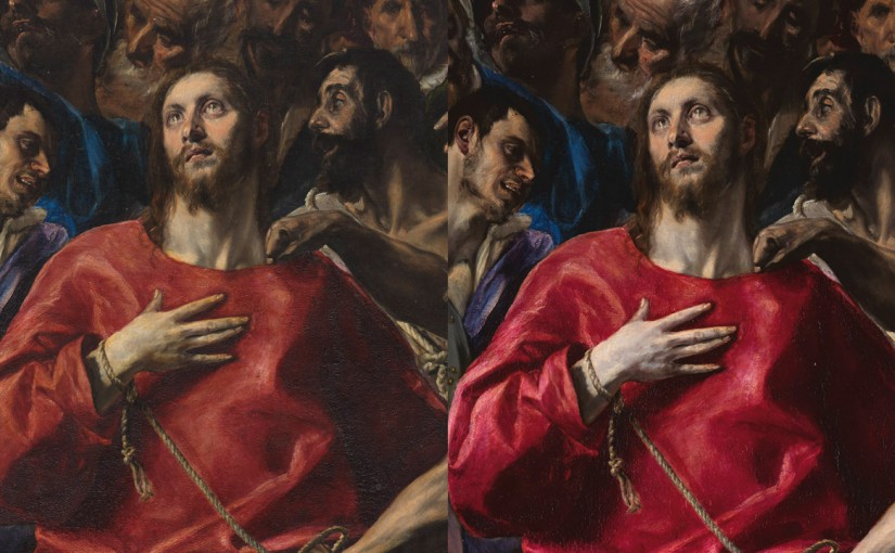 Greco.   El expolio de Cristo restaurado en el Prado