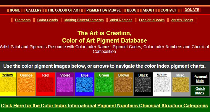 Color of Art Pigment Database